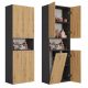  ШКАФ ЗА КНИГА 60 СТЪЛБА NEL DK 1K КОШНИЦА АНТРАЦИТ ARTISAN OAK