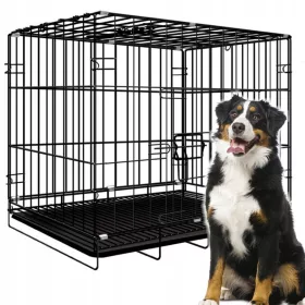    Прахово боядисана стоманена клетка TimeTrade голямо куче 60 x 85 x 70 см