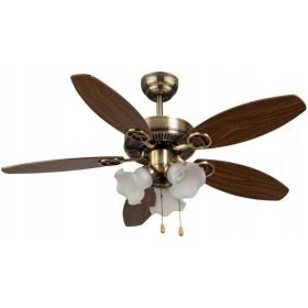    Таванен вентилатор ARKADA | Диаметър 106см | Кафяви гребла, 3 лампи