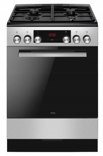  Газоелектрическа готварска печка Amica 6123GE3 Silver Black 77л
