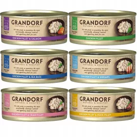   GRANDORF здравословна мокра храна за котки, микс от вкусове Пиле 6 x 70g, без зърно