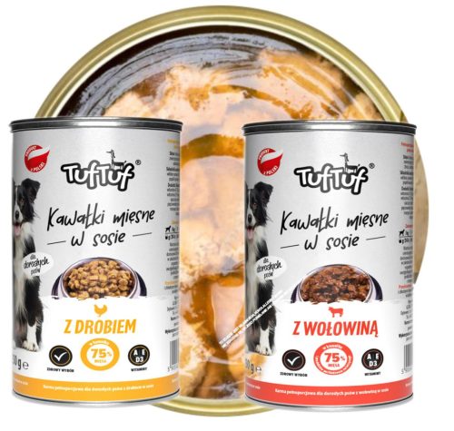  TUF TUF Храна за кучета КАРЧЕТА В СОС Птиче месо 24x415g
