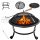  ГРАДИНСКА ОГНИЩА С КАПАК FIRENZE 54 СМ ЗА СКАРА ЗА ЛАГЕРЕН ОГЪН STEEL BLACK