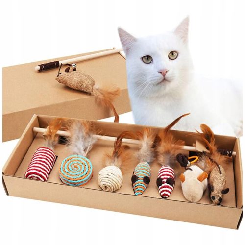  Котешка играчка мишка въдица комплект от 7 котешки играчки с пера