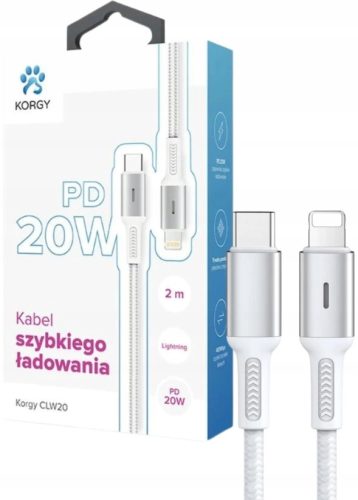  USB-C кабел - Осветление Korgy CLW20 20W 2m Бяло