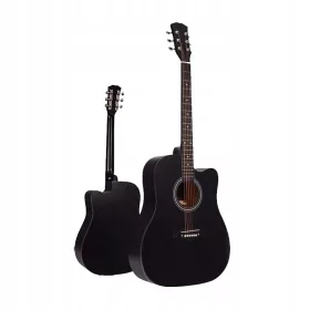    Акустична китара за начинаещи, черен калъф MusicMate BK-38