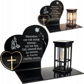   Екологичен соларен кандил за гробища с LED статуетка