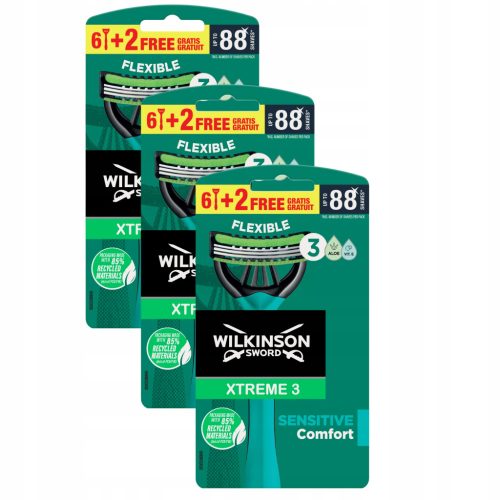  Wilkinson Xtreme3 Sensitive самобръсначка с патрони, 24 бр.