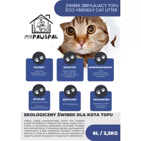    MyPawsPal 3x натрупваща се естествена екологична котешка тоалетна, еко тофу
