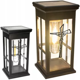   Соларен LED Светилник с Кръст за Гроб - Модерно Осветление в Памет