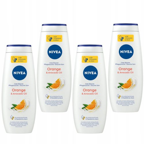  NIVEA ORANGE & AVOCADO OIL Дамски грижовен душ гел 500мл х4