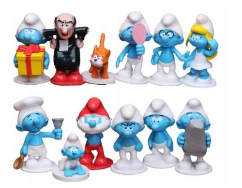  12x SMERF фигурки торта за рожден ден гаргамел хлопка