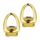  Prettyia 2x единични отворени лица 18K позлатени