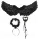  o-ANGEL WINGS КОМПЛЕКТ ЧЕРЕН ХЕЛОУИН КОСПЛЕЙ