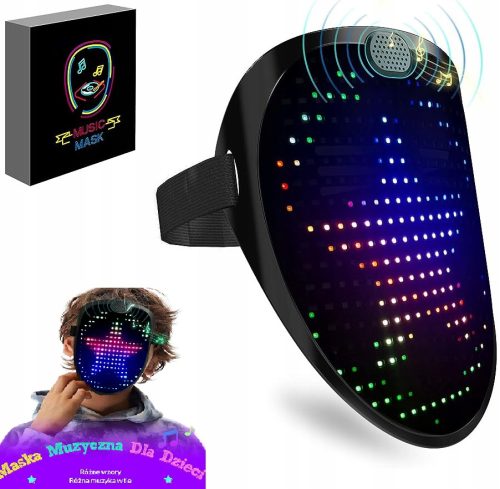 LED ДИГИТАЛНА МАСКА МУЗИКА 60 ДИЗАЙНА МУЗИКАЛНА МАСКА ПАРТИ РОКЛЯ