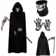  5 бр./компл. Хелоуин Комплект наметало Grim Reaper, Черен костюм на Reaphook Death Cloak