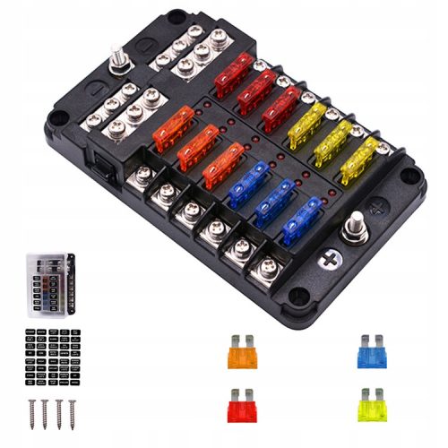  Корпус за предпазител на кутия с LED 12V