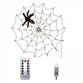    СВЕТЕЩА ЛАМПА ПАЯЖИНА USB ДЕКОР червена