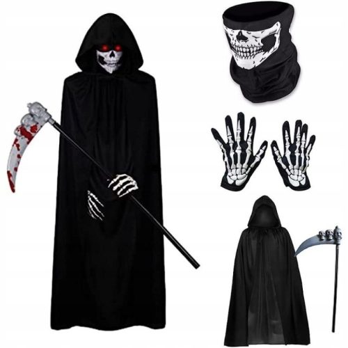  5 бр./компл. Комплект наметало за Хелоуин Grim Reaper, костюм с черна пелерина