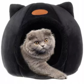    КОТКА КЪЩА Навес Плюшено легло За зимата МЕКО ЛЕГЛО развъдник