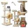  Висок стълб за драскане за Cat Tower Bed XL бежов MT04 голяма БЕЗПЛАТНА ИГРАЧКА