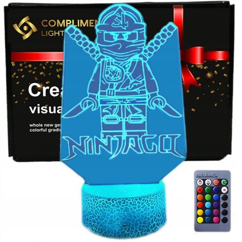  3D USB LED нощна лампа + дистанционно Ninjago Lego Klocki