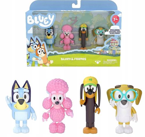  Комплект фигурки Moose Toys Bluey & Friends 4 бр.