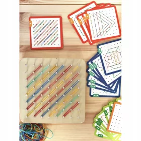    Дървен пъзел Geoplan с ластици 69 бр. FSC сертификат, ОБРАЗОВАТЕЛНА ИГРА