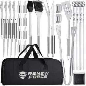   STEEL Грил комплект аксесоари посуда прибори за грил 33в1 + XL КАЛЪФ