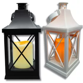   Двойна декоративна лампа-фенер в бяло и черно - прекрасен акцент за всеки дом и събитие