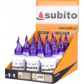   Електрически LED вложки S5 FIOLE VIOLE - комплект от 12 броя