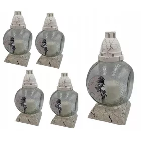   Парафинова Лампа "Бяла Сфера" с 32 Часа Горене - Височина 26см