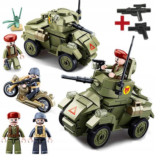  BLOCKS Staghound T17E1 AMERICAN Reconnaissance TANK +2 фигурки +ЛЕГО ОРЪЖИЕ