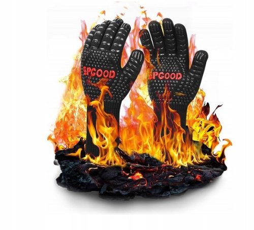  SPGOOD Грил ръкавици, устойчиви на топлина, 800 градуса L/XL