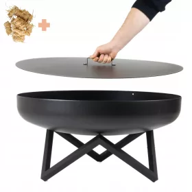    Огнище с капак Дълбока черна купа 80 см + Кренвирши 5 бр