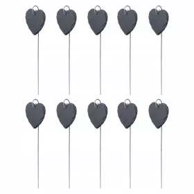    Етикети за растения 10 бр. Висящи етикети от шисти Градински табели във формата на сърце от шисти