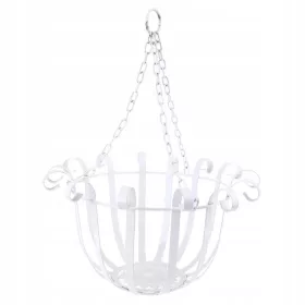    2 бр./Комплект Висящи метални поставки за растения Градинска кошница за гараж, бели