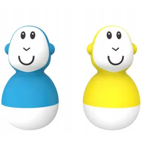    Matchstick Monkey Endless Bathtime Fun Wobbler Water Toy Blue & Yell