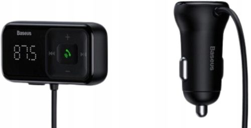  BASEUS FM ТРАНСМИТЕР BLUETOOTH ЗАРЯДНО ЗА КОЛА 2x USB AUX SD 2.1A