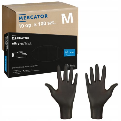  Ръкавици NITRILE черни MERCATOR NITRYLEX BLACK размер M 1000 бр.