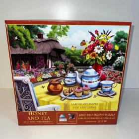    Пъзел 1000 МЕД И ЧАЙ след като се сглоби, големи части ИЗВЪН СЛЪНЦА