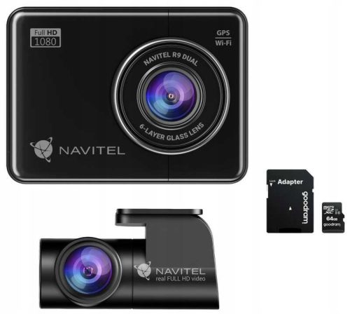  Комплект двоен видеорекордер Navitel R9 + GOODRAM 64GB MicroSD карта