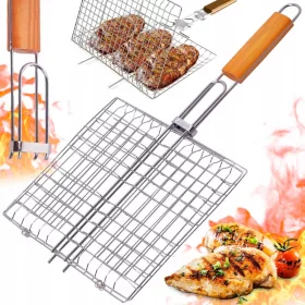    РЕШЕТКА КОШНИЦА ЗА ПЕЧЕНЕ НА МЕСО, РИБА, ЗЕЛЕНЧУЦИ, ПЪРЖОЛИ