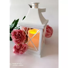   Бяла Декоративна Лампа с LED Осветление - Идеална за Вашия Дом и Градина