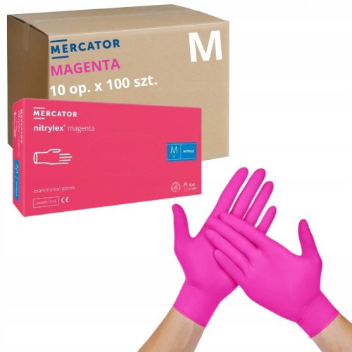  Ръкавици нитрилни MERCATOR NITRYLEX magenta 1000 бр