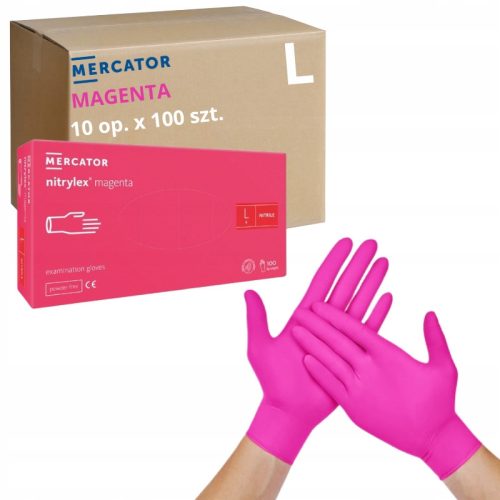  Нитрилни ръкавици Nitrylex Magenta 100 бр