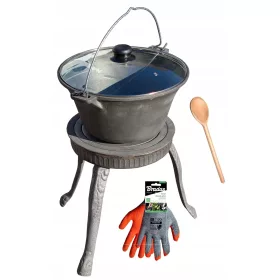    УНГАРСКА ЧУГУНЕНА ТЪРГА 8Л СТАТИВ КАМИНА 28 ТЕРМОУСТОЙЧИВ КАПАК