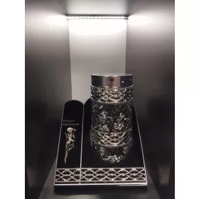   Красива голяма лампа колона с витраж - Висококачествено стъкло