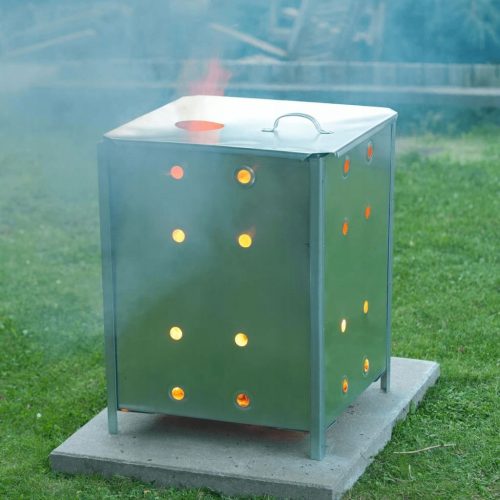  ГРАДИНСКИ ИНСИНЕРАТОР ГОРЕН КОНТЕЙНЕР ПОЦИНКОВАНА СТОМАНА 46x46x65 CM