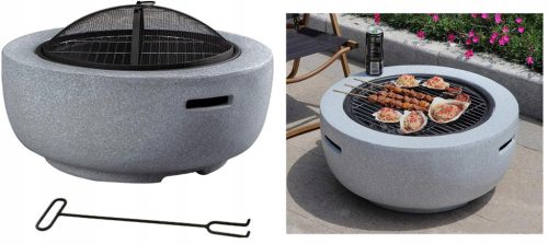  ЕЛЕГАНТНА ГРАДИНСКА КАМИНА КУПА от камък 4 в 1 СКАРА КАМИНА PATIO GARDEN